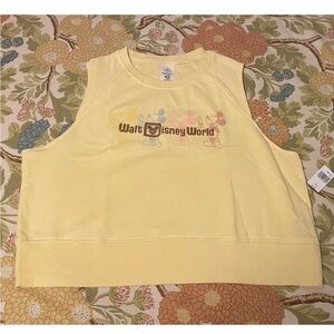 Retro Walt Disney World Logo Ice Cream Yellow Crop Tank Top